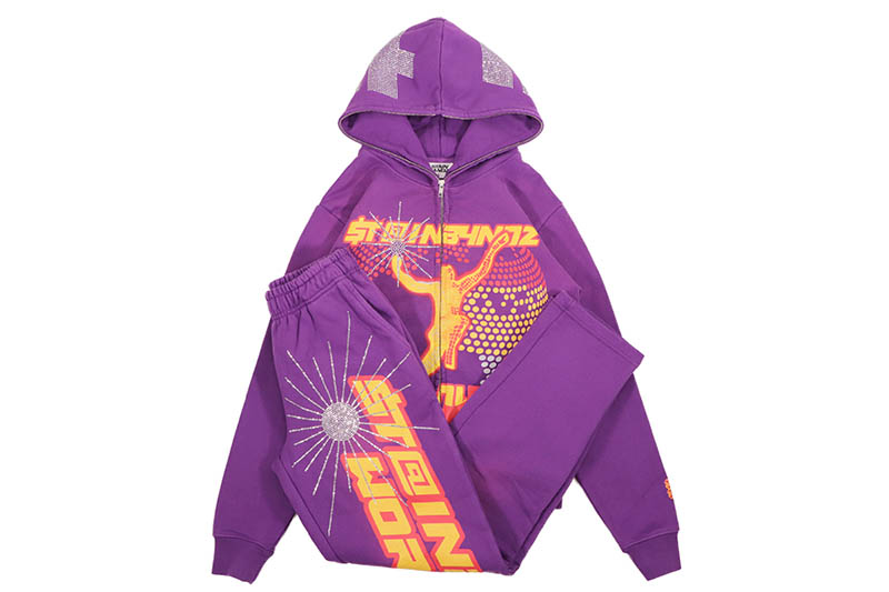 SB STUDIOS WORLDWIDE SWEATSUIT (PURPLE/YELLOW) エスビースタジオ/スウェットセットアップ/パープル イエロー