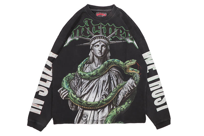 GODSPEED TOP 5 SLIZZY LS (BLACK WASH) ゴッドスピードニューヨーク/ロングスリーブTシャツ/ブラックウォッシュ