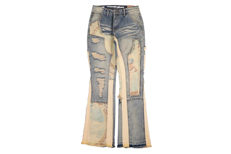 VOYAGE STUDIO PURE DIGITAL PRINT FLARE CARPENTER DENIM (51P01-DTB:DIRTY TINTED BLUE) ボヤージュスタジオ/フレアフィット/デニムパンツ/ダーティーティンテッドブルー