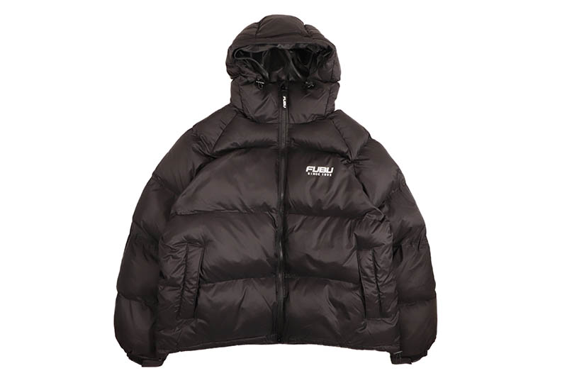 FUBU NYLON PUFFER HOODED JACKET (FAM-52305:BLACK) フブ/ナイロンパフジャケット/ブラック