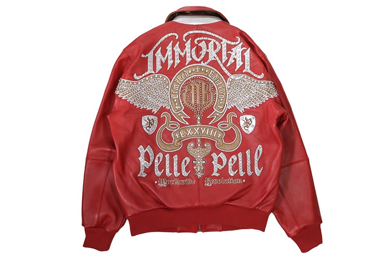 Pelle Pelle IMMORTAL JACKET (425-37545-CGS:CABERNET/GOLD METALLIC/SILVER METALLIC)ペレペレ/レザージャケット/レッド｜GROW AROUND グロウアラウンド