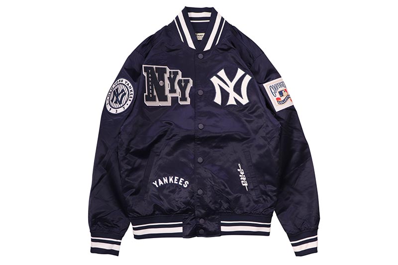 PRO STANDARD NEW YORK YANKEES BEST OF RIB SATIN JACKET (LNY6315283-MDN:MIDNIGHT NAVY) プロスタンダード/ニューヨークヤンキース/サテンジャケット/ミッドナイトネイビー