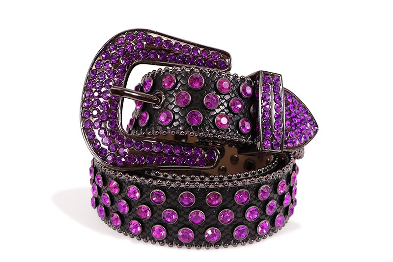 DRIP TRAP ICED OUT RHINESTONE BELT (DT.30:BLACK/PURPLE) ドリップトラップ/ベルト/ブラック/パープル