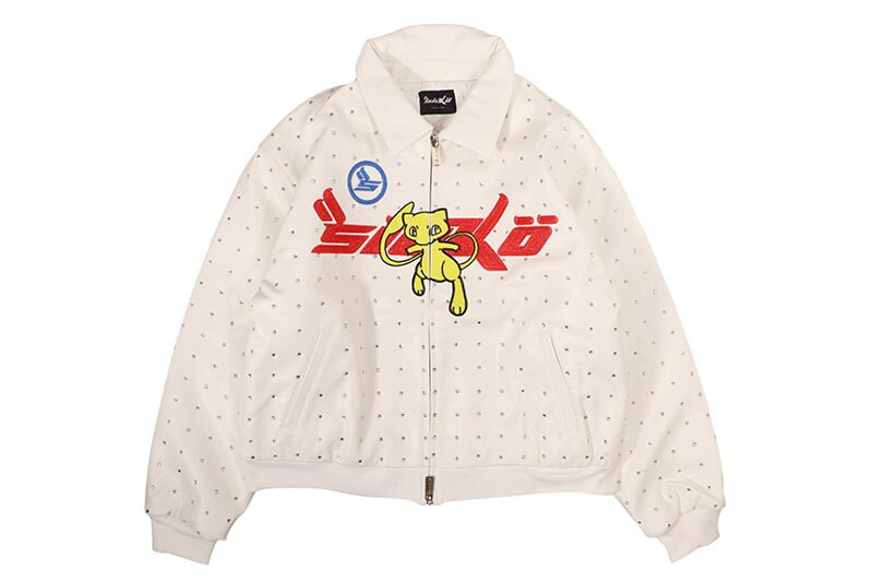 SICKO MEW LEATHER JACKET (WHITE)シッコ/イアンコナー/ミュウ/ポケモン/ジャケット/ホワイト|GROW AROUND グロウアラウンド