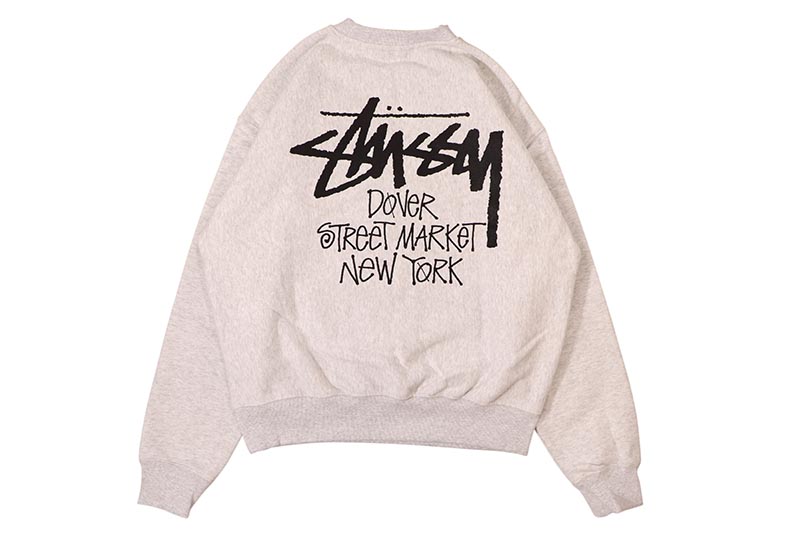 STUSSY STOCK DSM NEW YORK CREW (ASH) ステューシー/ドーバーストリートマーケットニューヨーク/クルーネックスウェット/アッシュグレー