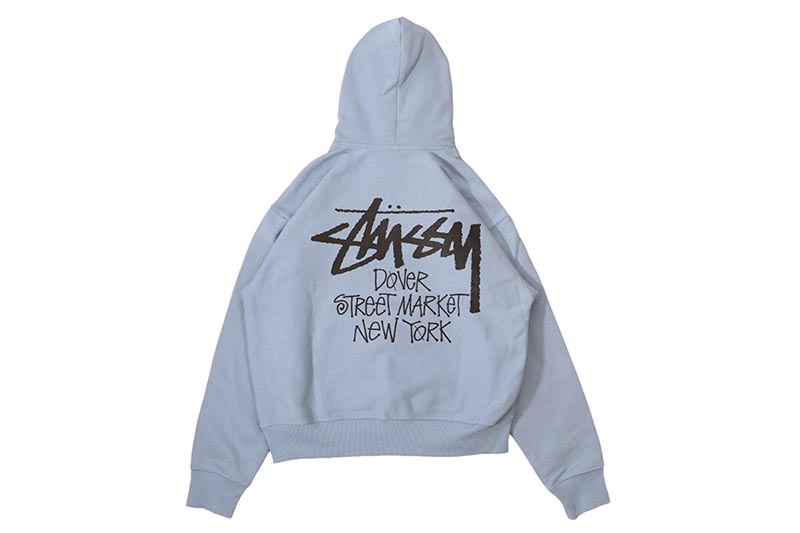 STUSSY STOCK DSM NEW YORK HOOD (SLATE) ステューシー/ドーバーストリートマーケットニューヨーク/プルオーバーフーディー/スレート ブルー