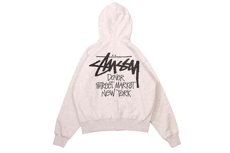 STUSSY STOCK DSM NEW YORK ZIP HOOD (ASH HEATHER) ステューシー/ドーバーストリートマーケットニューヨーク/ジップアップフーディー/アッシュヘザーグレー