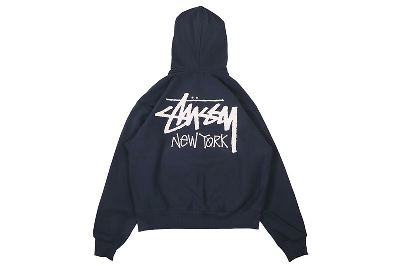 STUSSY STOCK NEW YORK ZIP HOOD (3973976:NAVY) ステューシー/ニューヨーク/ジップアップフーディー/ネイビー