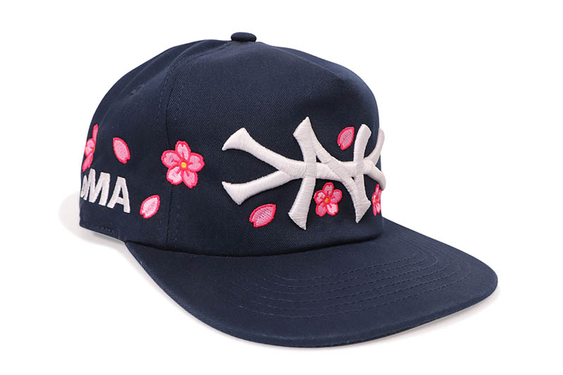 oMA STUDIOS NY CHERRY BLOSSOM HAT (NAVY) オマ・スタジオ/オー・エム・エー・スタジオ/スナップバックキャップ/ネイビー