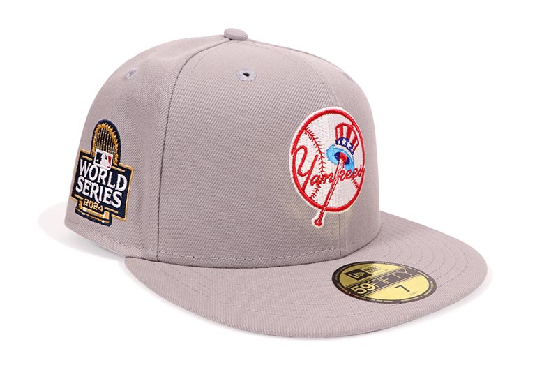 NEW ERA NEW YORK YANKEES 59FIFTY FITTED CAP (2024 WORLD SERIES SIDE PATCH/GREY UNDER VISOR/GREY PRIMARY LOGO) 70945761 ニューエラ/フィッテッドキャップ/MLB/ニューヨークヤンキース/ツバ裏グレー/グレー プライマリーロゴ
