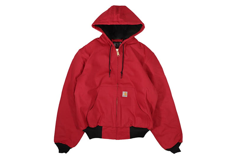 Carhartt ICONIC J140 FIRM DUCK ACTIVE JACKET (106673-R59:INDUSTRY RED) カーハート/ジップジャケット/フードジャケット/ダックジャケット/アクティブジャケット/ビッグシルエット/シンプル/頑丈/厚手/インダストリーレッド