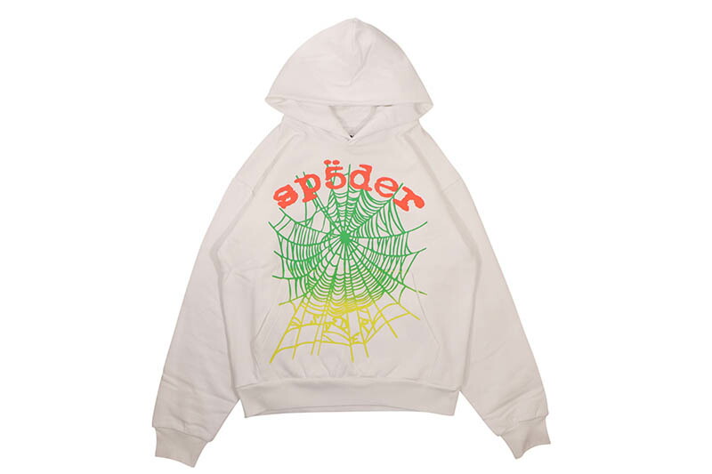 SP5DER OG EB GRADIENT HOODIE (WHITE)スパイダー/アトランタ/ニューヨーク/ドリル/トラップ/ヤングサグ/プルオーバーフーディー/ホワイト｜GROW AROUND グロウアラウンド