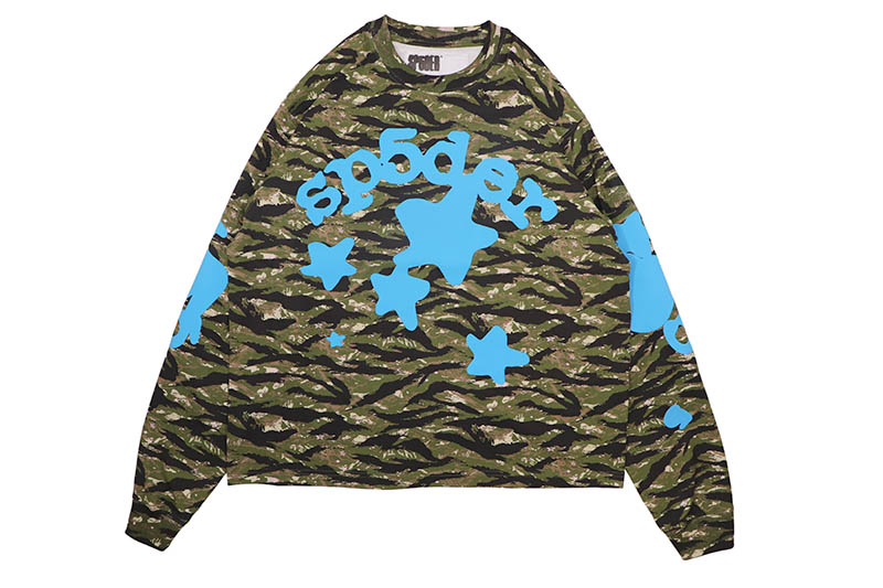 SP5DER BELUGA LS T-SHIRTS (CAMO) スパイダー/アトランタ/ニューヨーク/ドリル/トラップ/ヤングサグ/ロングスリーブTシャツ/タイガーカモ