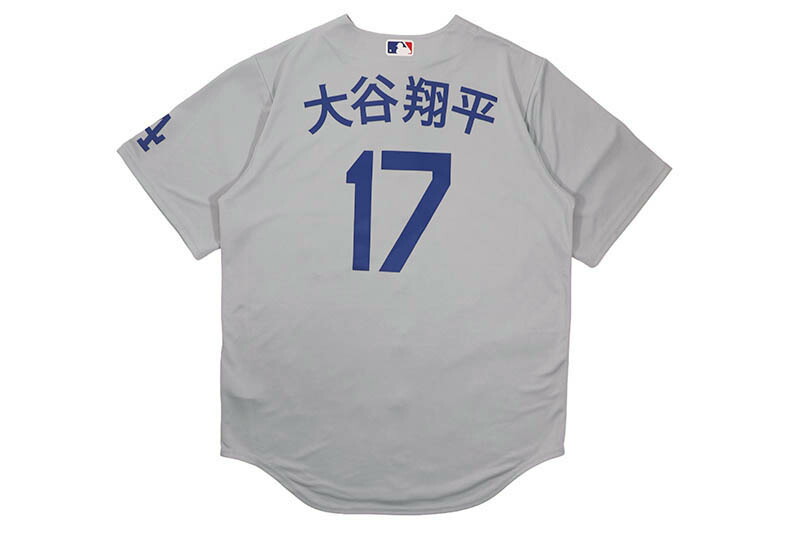 NIKE MLB LOS ANGELES DODGERS ROAD STADIUM PLAYER JERSEY (RE26-0IQJ-LD9-5TT:SHOHEI OHTANI/#17/GREY) ナイキ/MLB/ベースボールジャージ/ロサンゼルスドジャース/大谷翔平選手/グレー