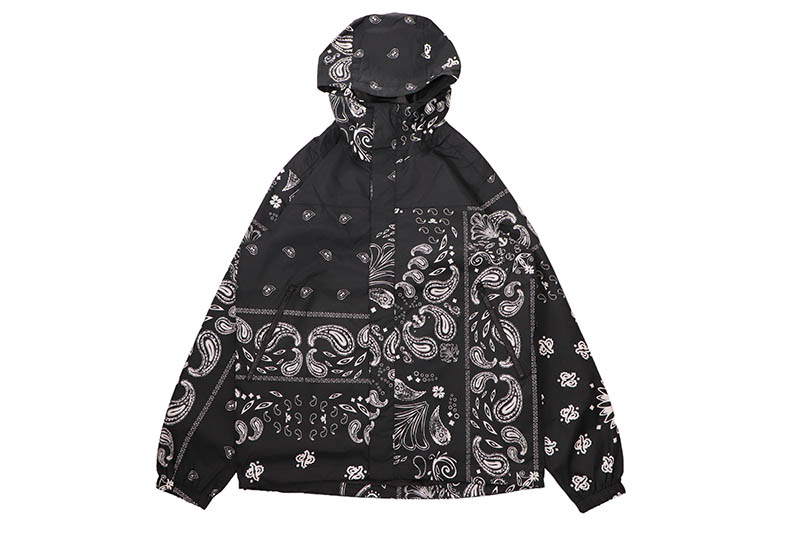 SHAKA WEAR WINDBREAKER JACKET 2.0 (PAISLEY)シャカウェア/ウインドブレーカージャケット/ペイズリーパターン/ブラック|GROW AROUND グロウアラウンド