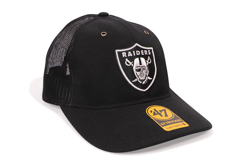 '47 LAS VEGAS RAIDERS CARHARTT &rsquo;47 TRUCKER (BLACK)フォーティーセブン/カーハート/メッシュトラッカーキャップ/ラスベガスレイダース/ブラック/メンズ/レディース/シンプル/男女兼用/サイズ調節｜GROW AROUND グロウアラウンド
