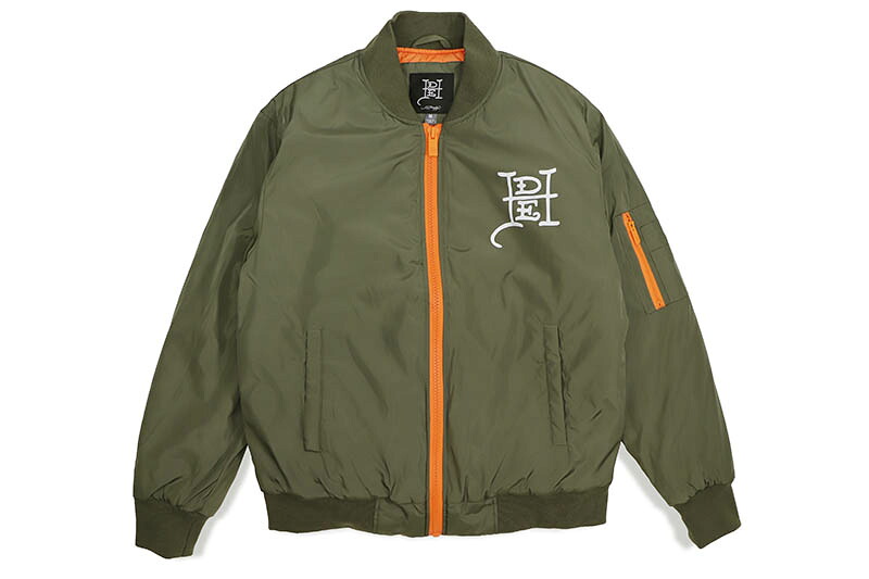 ED HARDY NYC BOMBER JACKET (OLIVE)エドハーディー/ボンバージャケット/オリーブ｜GROW AROUND グロウアラウンド