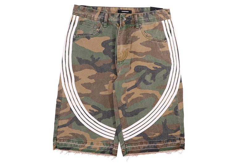KINDRED CANVAS STRIPED SHORTS (KD2112S:GREEN CAMO)カインドレッド/デニムショーツ/スノーレース｜GROW AROUND グロウアラウンド