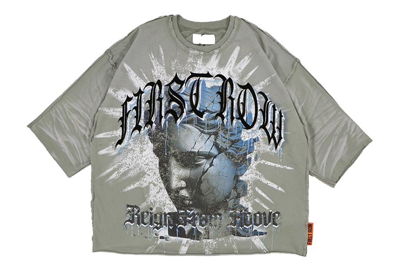 FIRST ROW ETERNAL MYTHS BROKEN SCULPTURE CROPPED TEE (FRM1008:NEW GREY) ファースト・ロウ/ショートスリーブTシャツ/ニューグレー