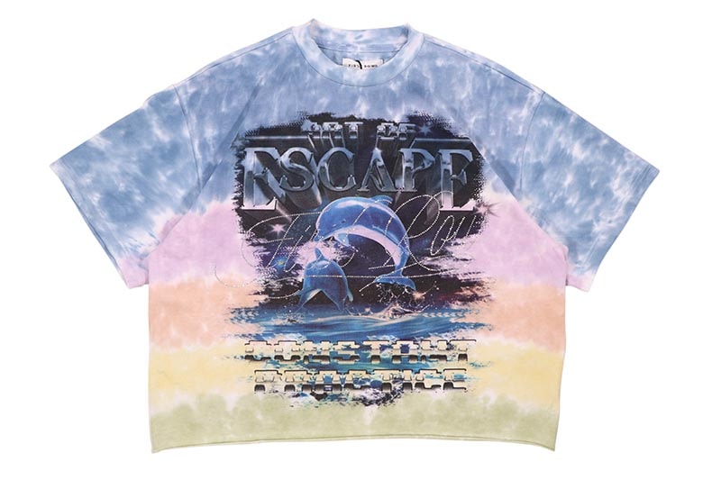 FIRST ROW ART OF ESCAPE DOLPHINS CROPPED TEE (FRT2197:WHITE) ファースト・ロウ/ショートスリーブTシャツ/ホワイト 7,810円