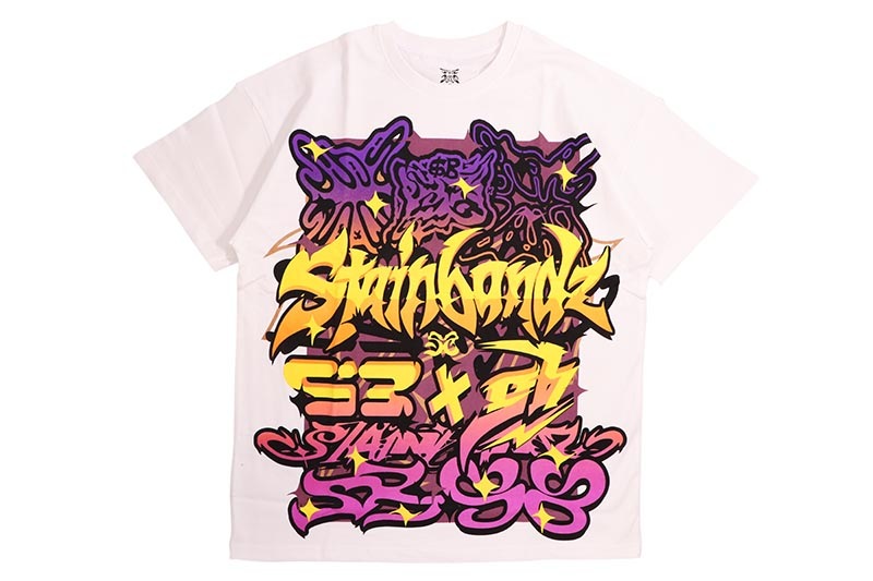 SB STUDIOS STAINBANDZ LOGO SHIRT (WHITE/PURPLE) エスビースタジオス/ショートスリーブティーシャツ/ホワイトパープル