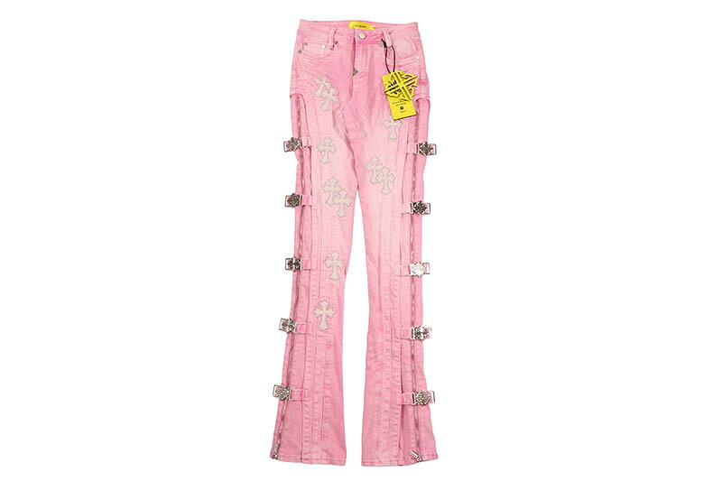 GUAPI FRENCH ROSE CROSS BUCKLE DENIM (874FRCBD)グアピ/デニムパンツ/ピンク|GROW AROUND グロウアラウンド