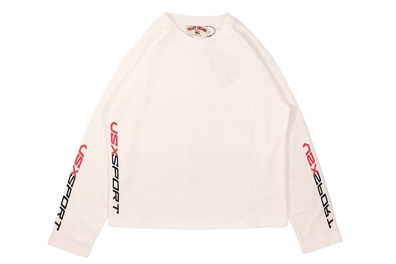 VALE VALLEY DREAMS WHITE SKY FALL FLANNEL THERMALヴェール/サーマルロングスリーブTシャツ/ホワイト｜GROW AROUND グロウアラウンド