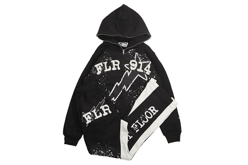 FLOOR 914 ALL STAR SET (BLACK/BLACK) フロアー・ナインハンドレッドフォーティーン/スウェットセットアップ/ブラック