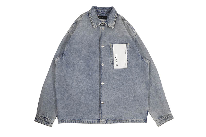 PURPLE BRAND LONG SLEEVE SHIRT JACKET - INDIGO SNAP FRONT (P034-ISSJ223:INDIGO) パープルブランド/ロングスリーブシャツジャケット/インディゴ