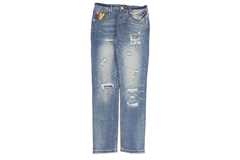 COOGI BRILLIANT MIXED-MEDIA SWEATER PIECE DENIM JEANS (CG-WB-002:INDIGO)クージー/デニムパンツ/ジーンズ/インディゴ｜GROW AROUND グロウアラウンド 28,105円