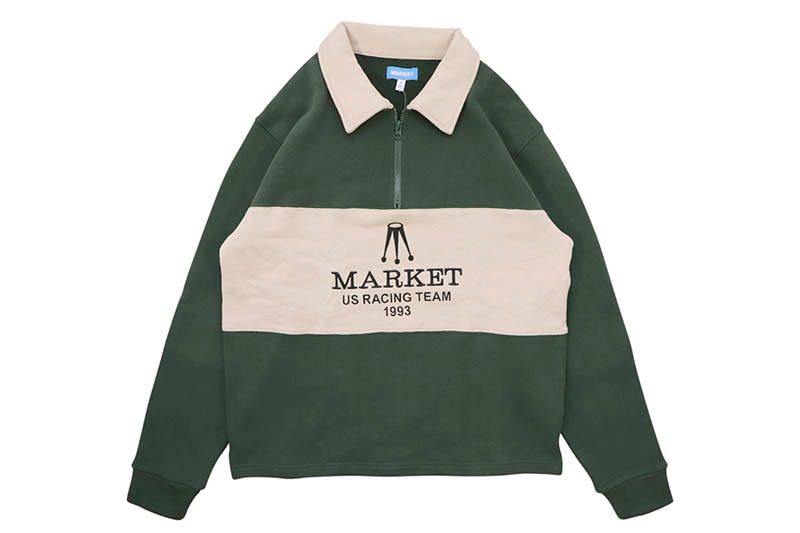 MARKET RELAX TEAM RACING RUGBY (369000159:RACING GREEN) マーケット/ハーフジップスウェットシャツ/レーシンググリーン