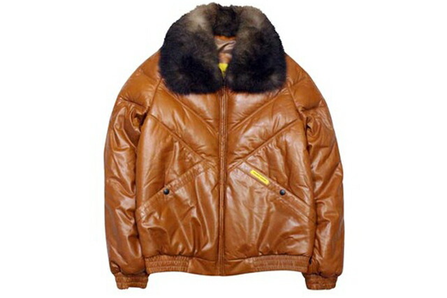 DOUBLE GOOSE V-BOMBER LEATHER JACKET (CARAMEL) ダブルグース/レザーダウンジャケット/キャメル