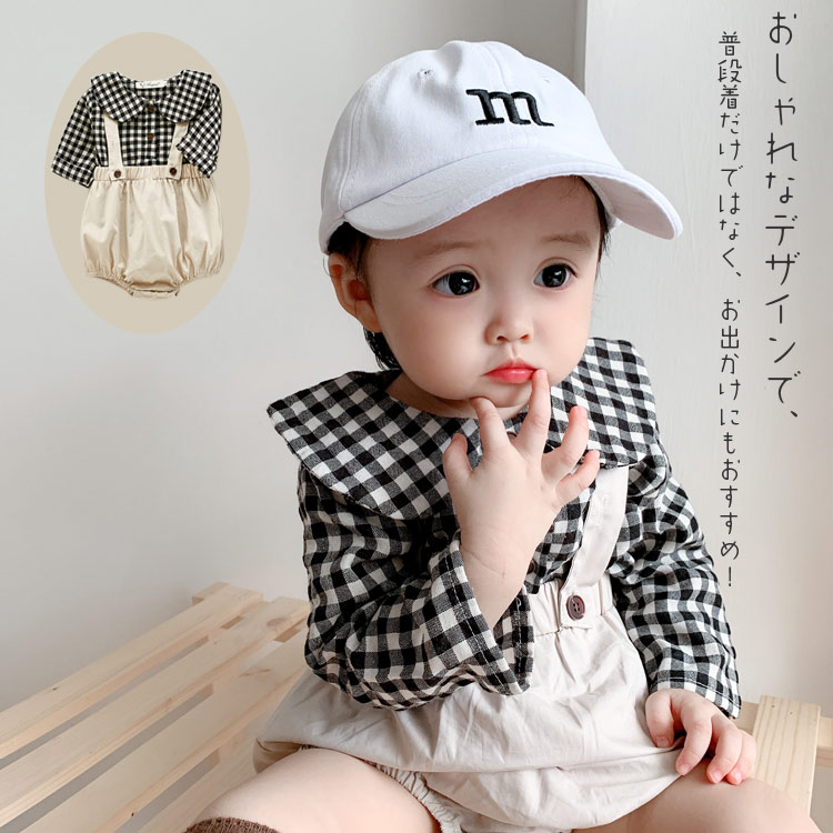 楽天市場 ベビー服 子供服 女の子 上下セット サロペット ブラウス セットアップ チェック柄 ギンガムチェック かぼちゃパンツ シャツ 赤ちゃん ベビー 長袖 トップス 春秋 誕生日 お宮参り お食い初め 男女兼用 66 73 80 90 100cm Growing楽天市場店