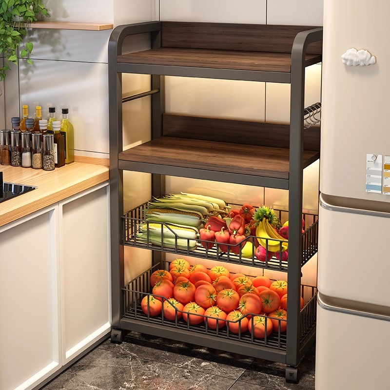 キッチン用多機能収納棚、フロア式複層野菜バスケット、家庭用鍋具収納棚、野菜収納ラック|グロースショップ