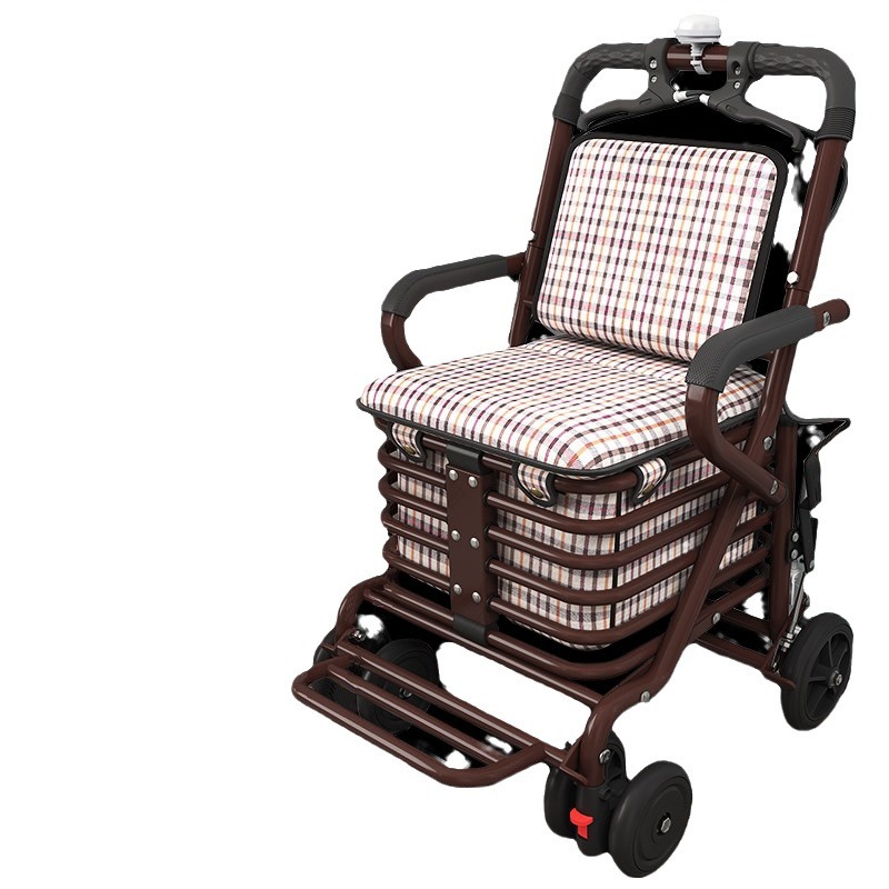 高齢者用の移動車：手押しや座り式で携帯できる買い物カート。高齢者が4輪の歩行補助付きで買い物に使える、折りたたみ式の小型トラック。｜グロースショップ