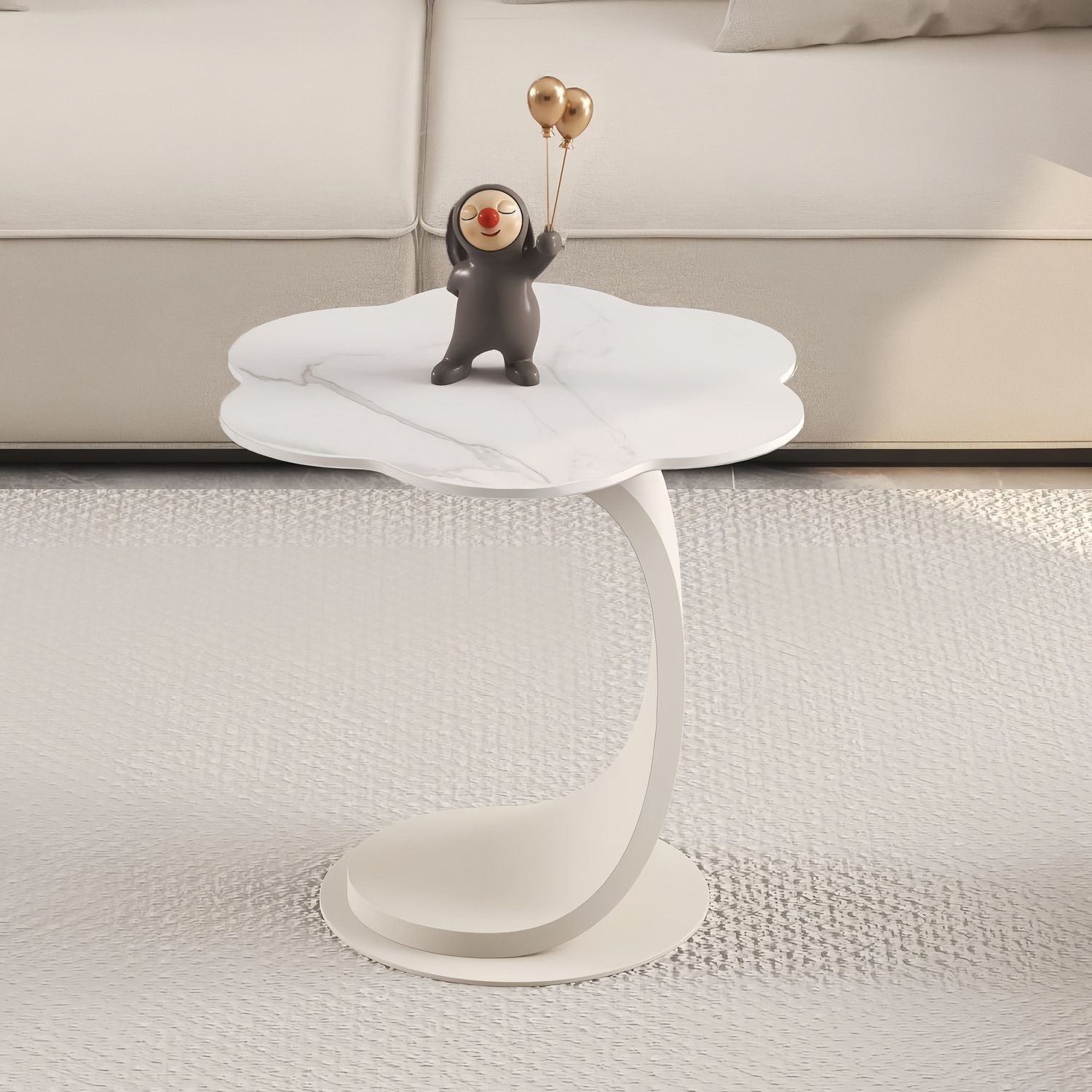 モダンでシンプルなコンパクトタイプの異形新デザインティーテーブルセット、雲のような岩板製コーヒーテーブル、クリーム風リビングルーム用家庭用軽奢品｜グロースショップ