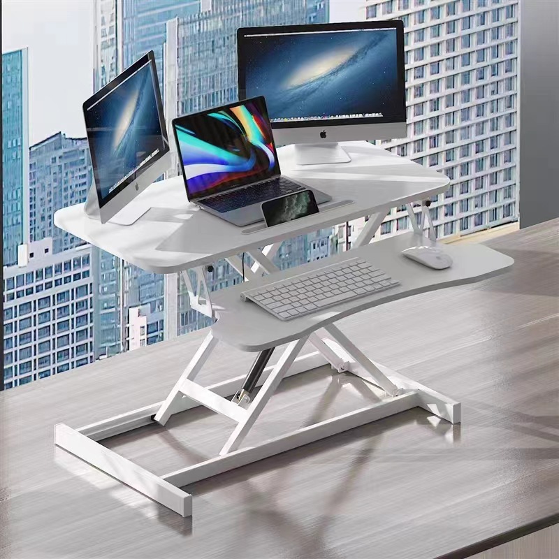 モダンでシンプルなオフィス用エアシフト昇降デスク、キーボードスタンド付き、USBポート付きのパソコン・学習用デスク|グロースショップ