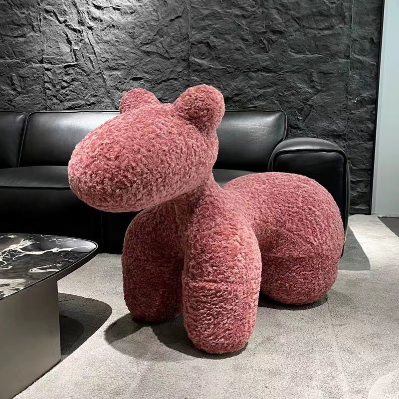 スター同款のミニ馬椅子、クリエイティブな椅子、犬型動物用座り台、個性的なカートゥーンデザインの大人気子供用椅子|グロースショップ