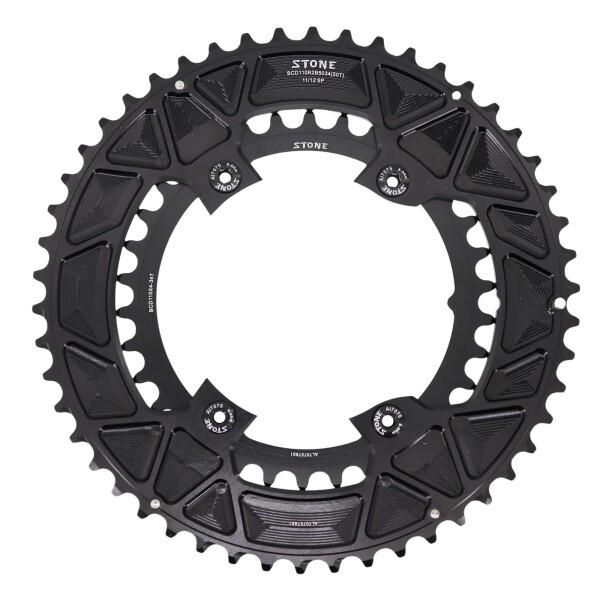 Stone 110bcd ダブルサークルチェーンリング Shimano 105 R7100 UT R8100 DA R9200 ロードバイク用 46-32T,48-33T,50｜グロースショップ