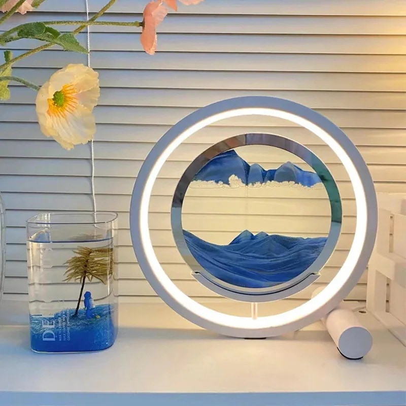 テーブルランプ クリーム 風水流砂 絵画 ベッドサイド オフィス デスク 装飾 雰囲気 ギフト 親友 誕生日｜グロースショップ 8,217円