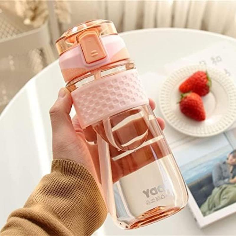 吸い筒 550ml お水瓶 直飲み ワンタッチ 好いたらしい 手提げ 耐熱 澄み切った 大電気容量 瓶 麦わら ワンタッチ明けっ広げ 男女兼用
