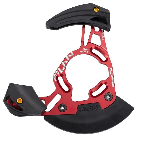 (ファン) ジッパ DH（Zippa DH）自転車、MTB用チェーン ガイド, ISCG05マウント, BSAタイプBB(レッド)