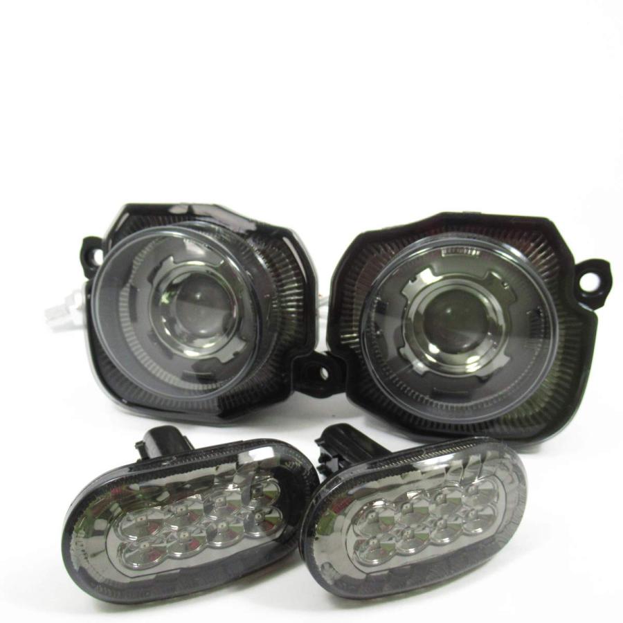 ジムニー JB64 ジムニーシエラ JB74 LED フロントグリル ウィンカー サイドウィンカー セット スモークレンズ ホワイト アンバー ウィンカーポジション 付 ハイ|グロースショップ