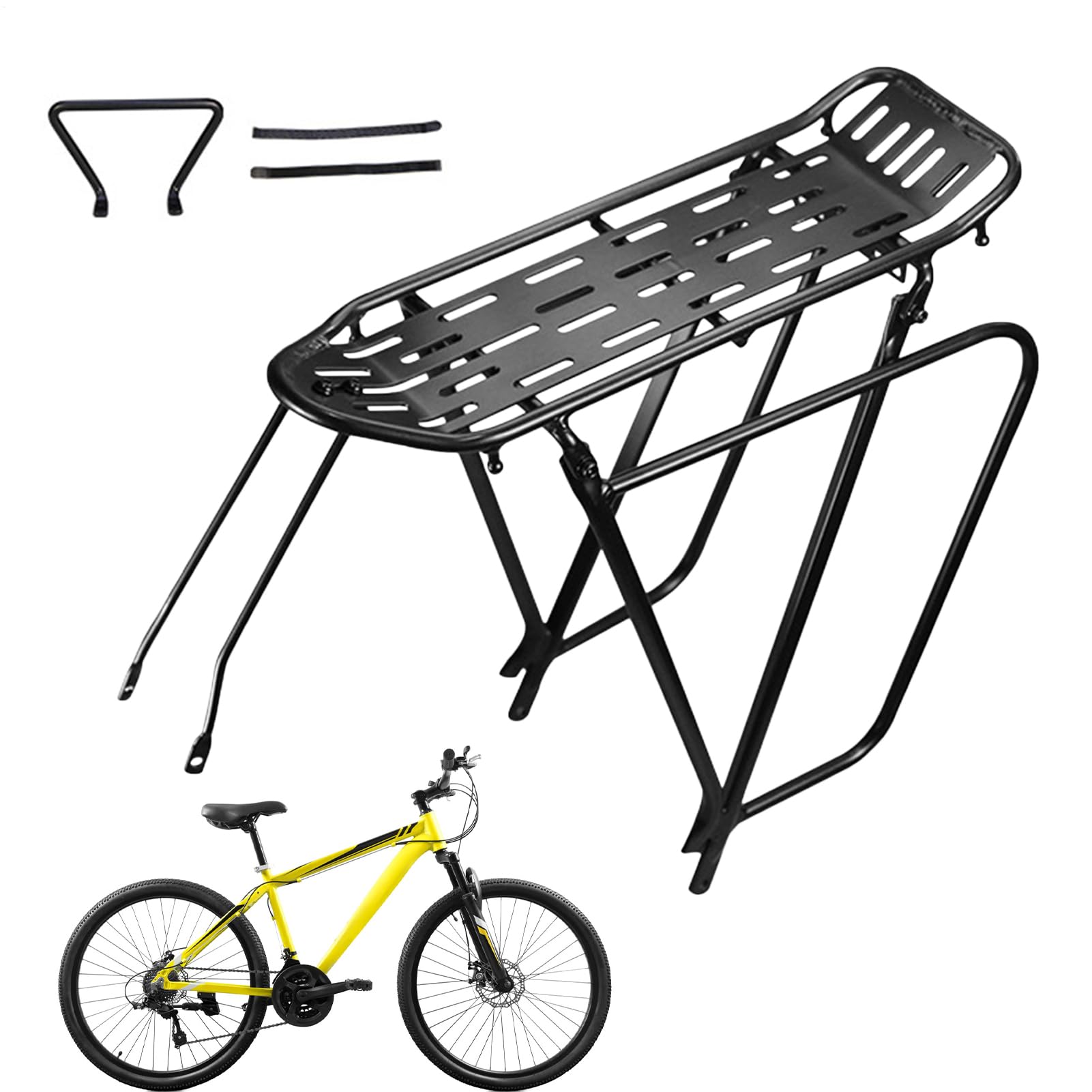 サイクリング リアラック,マウンテン ロードバイク リアラック | アルミ合金 荷物 収納スタンド アクセサリー ロードバイク スポーツ 買い物 ガレージ サイクリング 用|グロースショップ