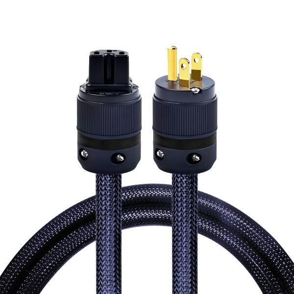 HiFi電源ケーブル、編組スリーブアンプ電源コード、110V-240V 15A、銅シールドと層ホイル、OD 17mm、A｜グロースショップ