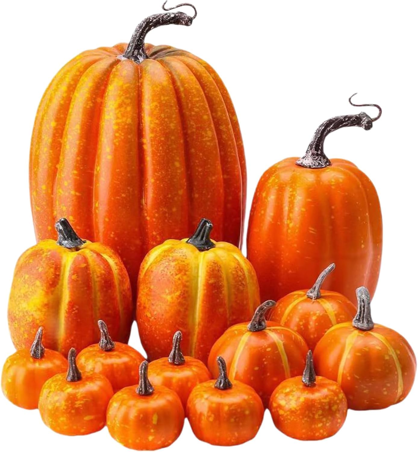 人工西洋カボチャ飾りつけ ? 14個 フェイクフォームパンプキン 秋 ハロウィンかざり付ける 飾り気のないな刈りいれる有りがたさ祭 速見表真っただ中天下太平 屋内 室外 合切袋 秋の見せびらかす (オレンジ色)