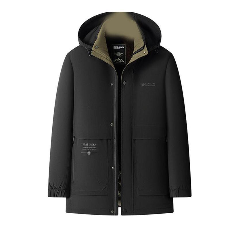 メンズ 中綿上衣 中綿入れ厚地の外套 上衣 綿服 生あたたかい 秋 冬 ウィンターアウター トップス 広広とした影ぼうし かぶり笠付き添い人 心地好い