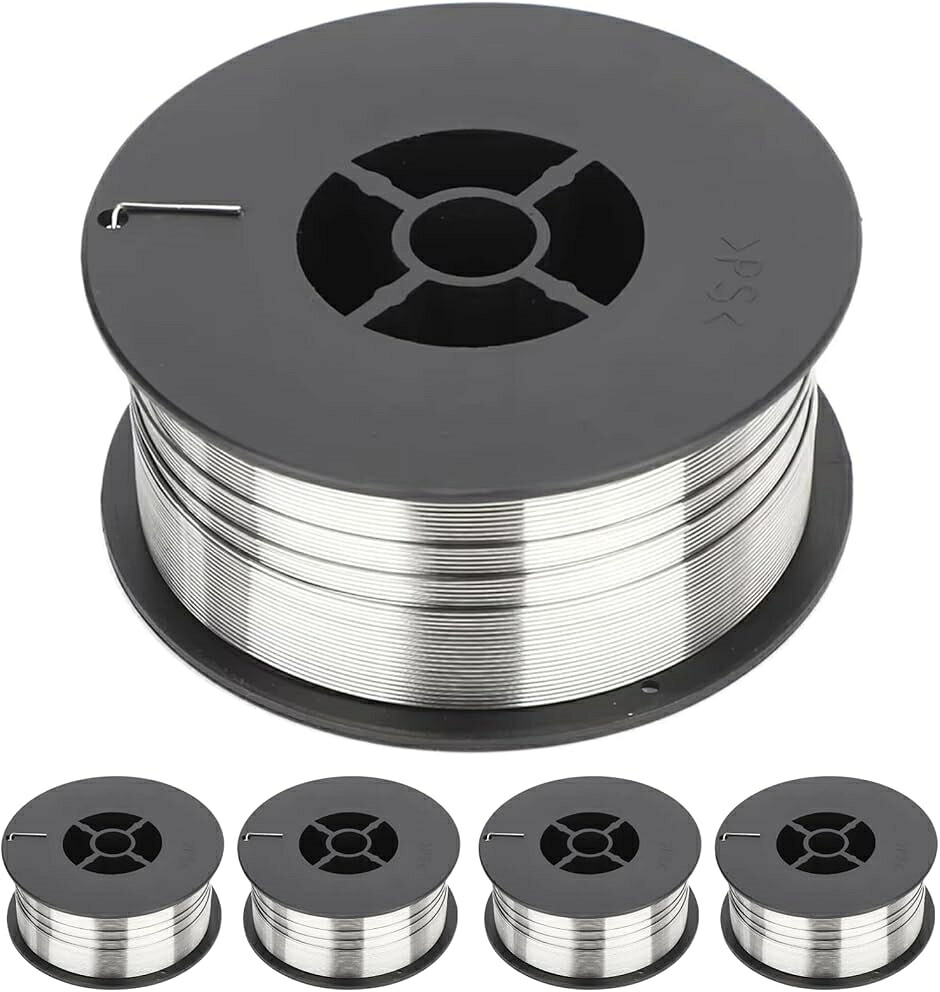 半自動溶接機 ワイヤー フラックスワイヤー ノンガス 溶接ワイヤー MIG溶接(シルバー, 0.8mm 5kg)｜グロースショップ