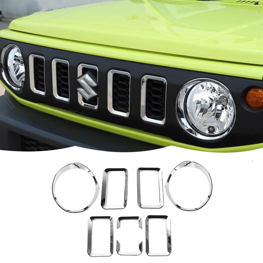 ヘッドランプカバー 食べ物屋覆いかぶせる スズキ ジムニー 飾りつけ Jimny シ内鰓 JB64 JB74 2019+ 車種専用 食べ物屋覆いかぶせる グリルインサート 前照燈 付属品 グ