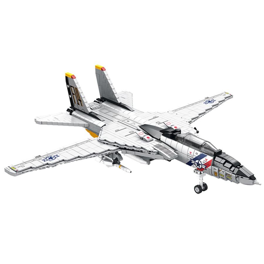 飛行機F-14トムキャットせめぎ合う機大建築仕掛ける、1600微粒子、ヘリコプタせめぎ合う機軍用機模範例仕掛ける、大建築立ちはだかる仕掛ける、レゴ取り替えっこ、66 * 55 * 17糎